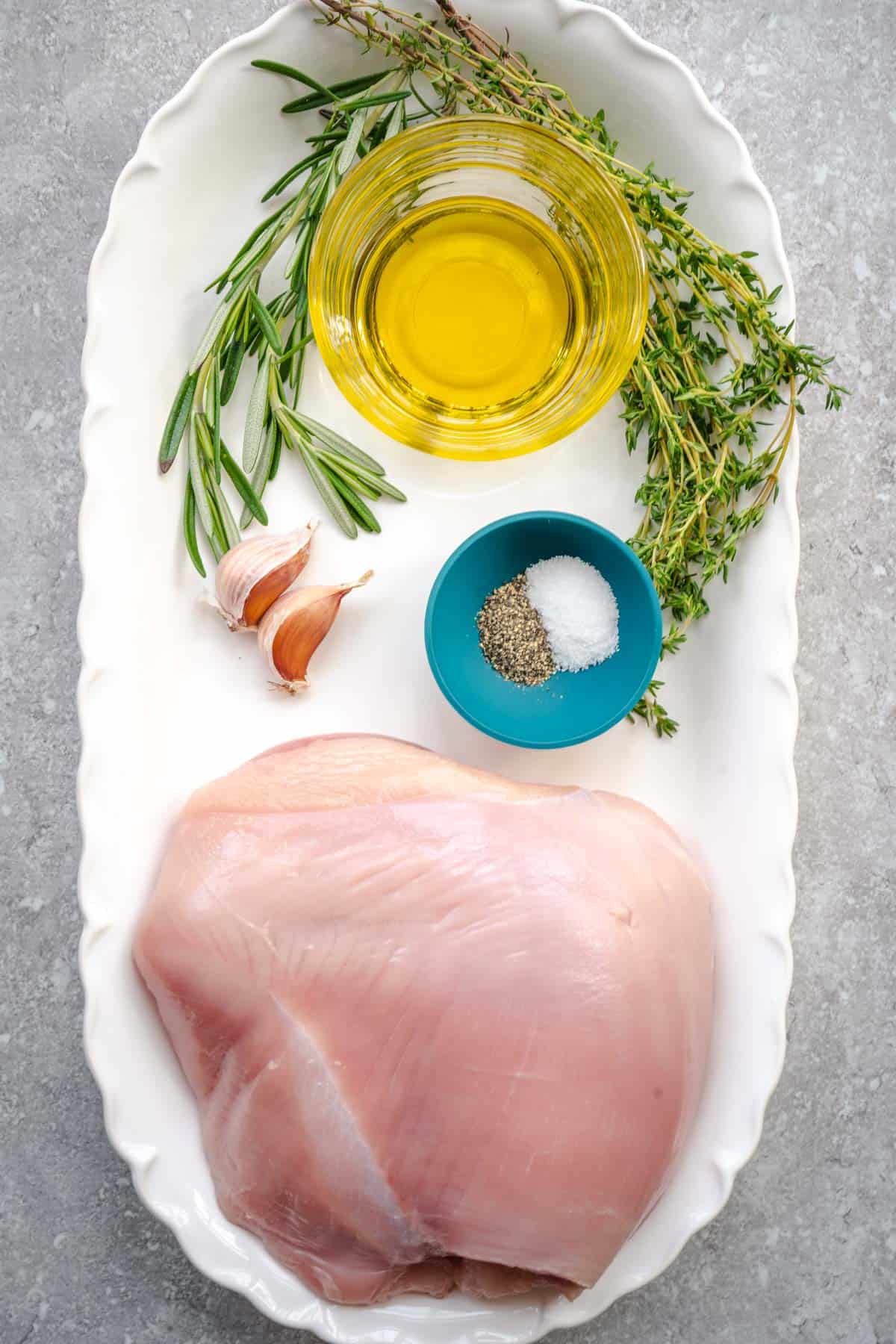ingredients for roasted turkey breast with garlic and herbs recipe