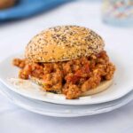 homemade sloppy joes on a gluten free bun.