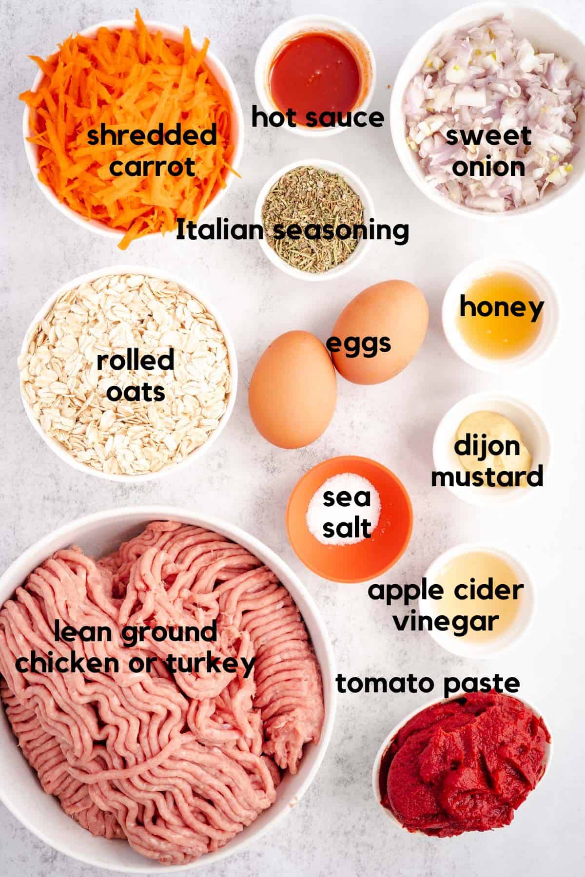 photo of labelled ingredients for this recipe.
